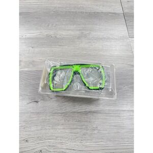 Ventura SeaQuest Vision Diving Snorkeling Goggles Tempered Black Green Case